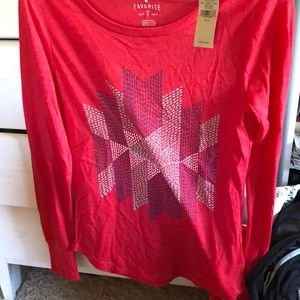Pink geometric long sleeve from American eagle!